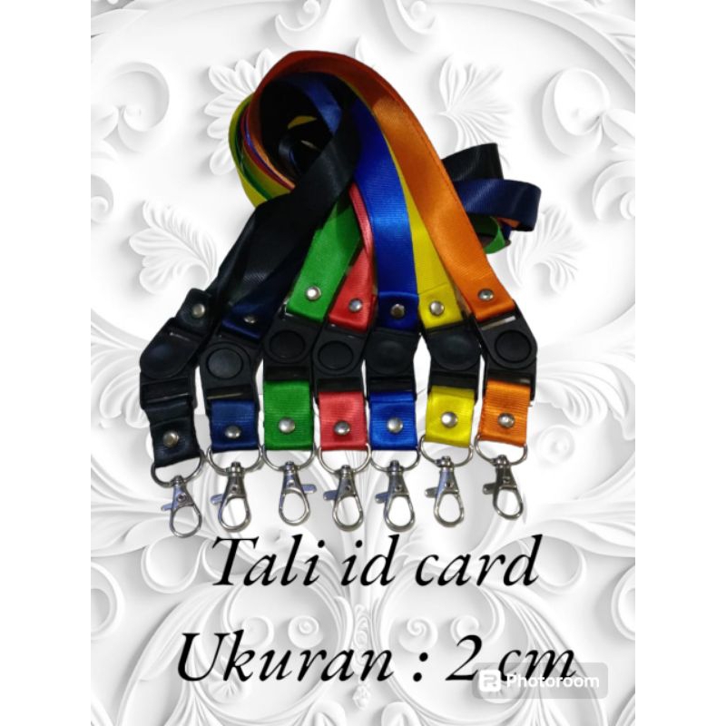 

tali id card polos 2cm, tali lanyard id card polos , tali id card 2cm + stoper , 1pack ( isi 20 pcs )