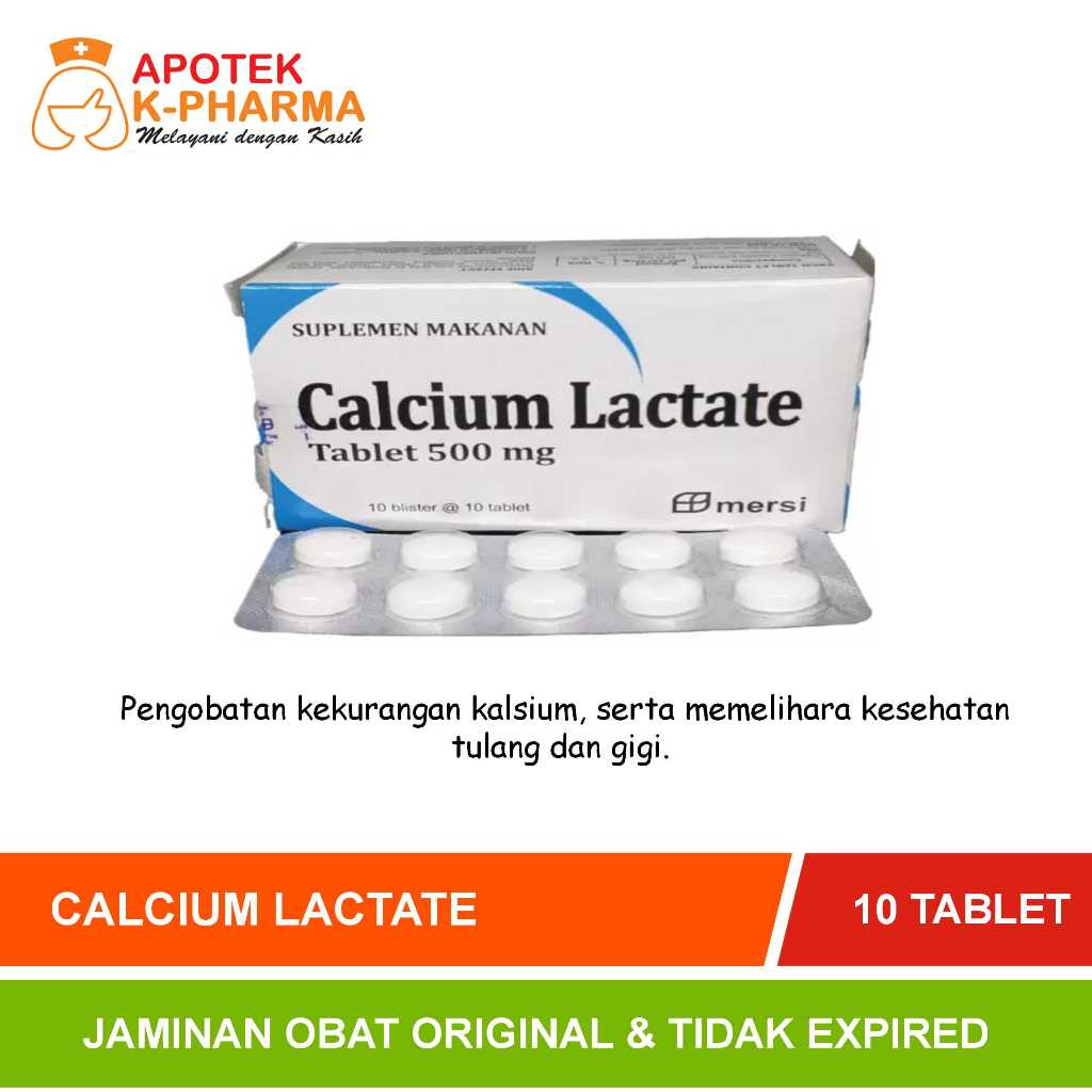 Calcium Lactate Strip Isi 10 Tablet Obat Original Mersi