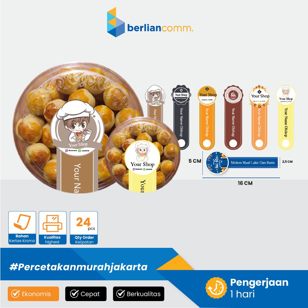 

Cetak Stiker Toples Label Makanan Minuman | Bahan Kertas Kromo Tebal