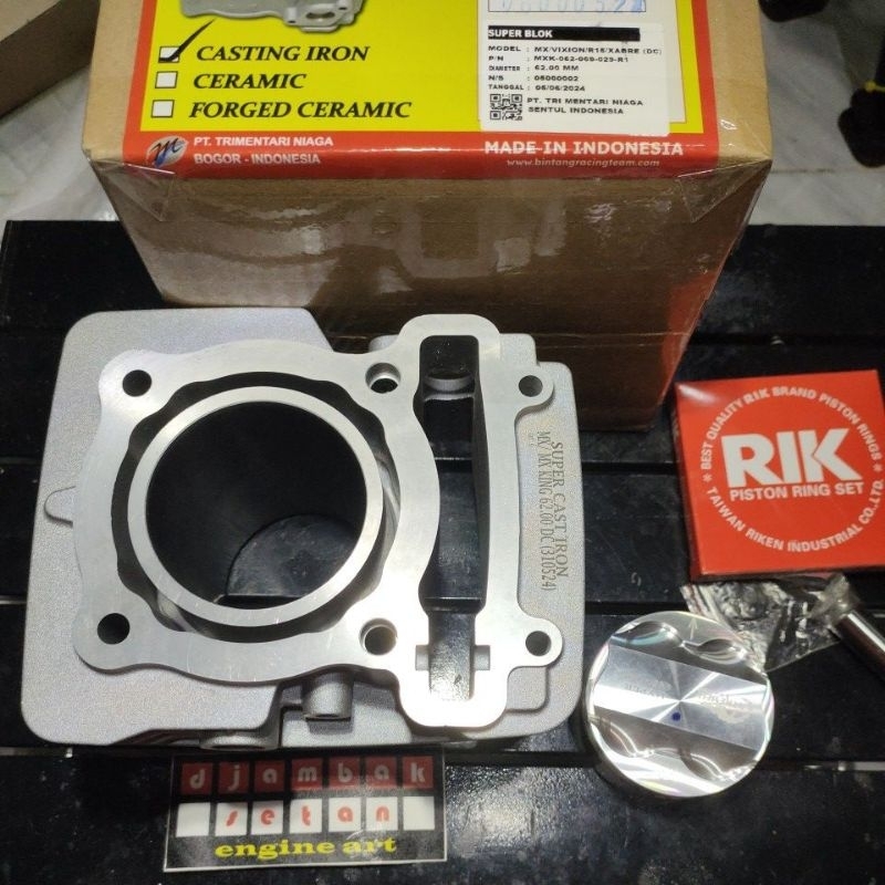 Blok bore up vixion MX R15 MX King Xabre BRT 63 mm Piston Casting 183cc