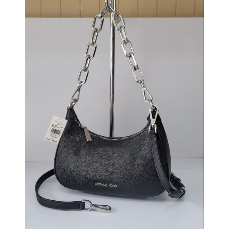 tas mk bag cora large zip pouchette black shw original