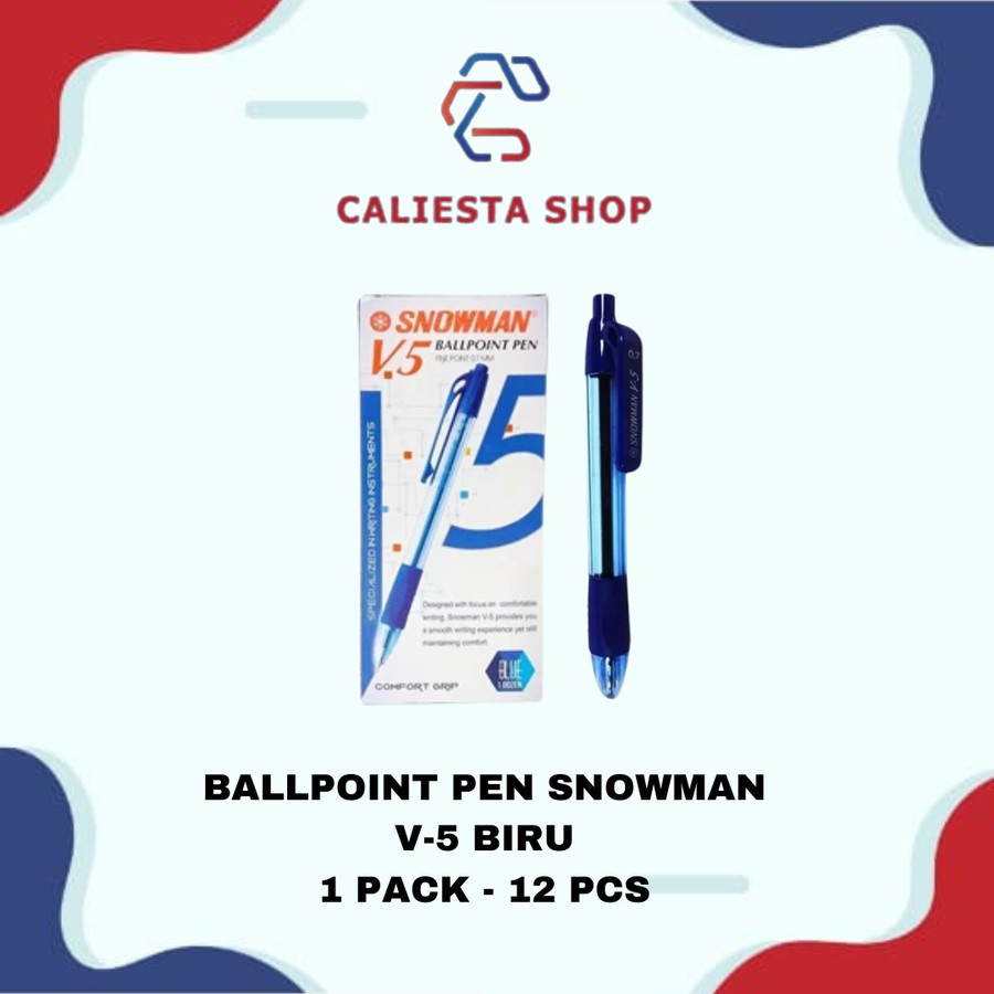 

Snowman Ballpoint Pen V.5 Biru - 1 Pack ( 12 Pcs )