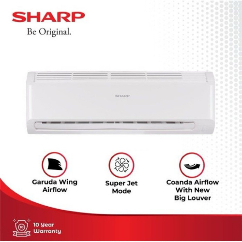 Ac Sharp 1 pk low watt garansi 10 tahun A9BEY / Ac 1 pk Sharp low watt