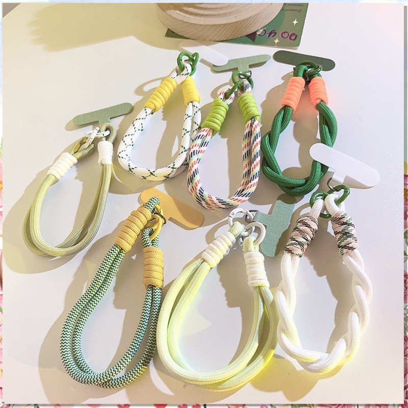 Tali HP String Gantungan Tali Pergelangan Tangan Dikepang Rantai Ponsel Antihilang Casing HP Warna