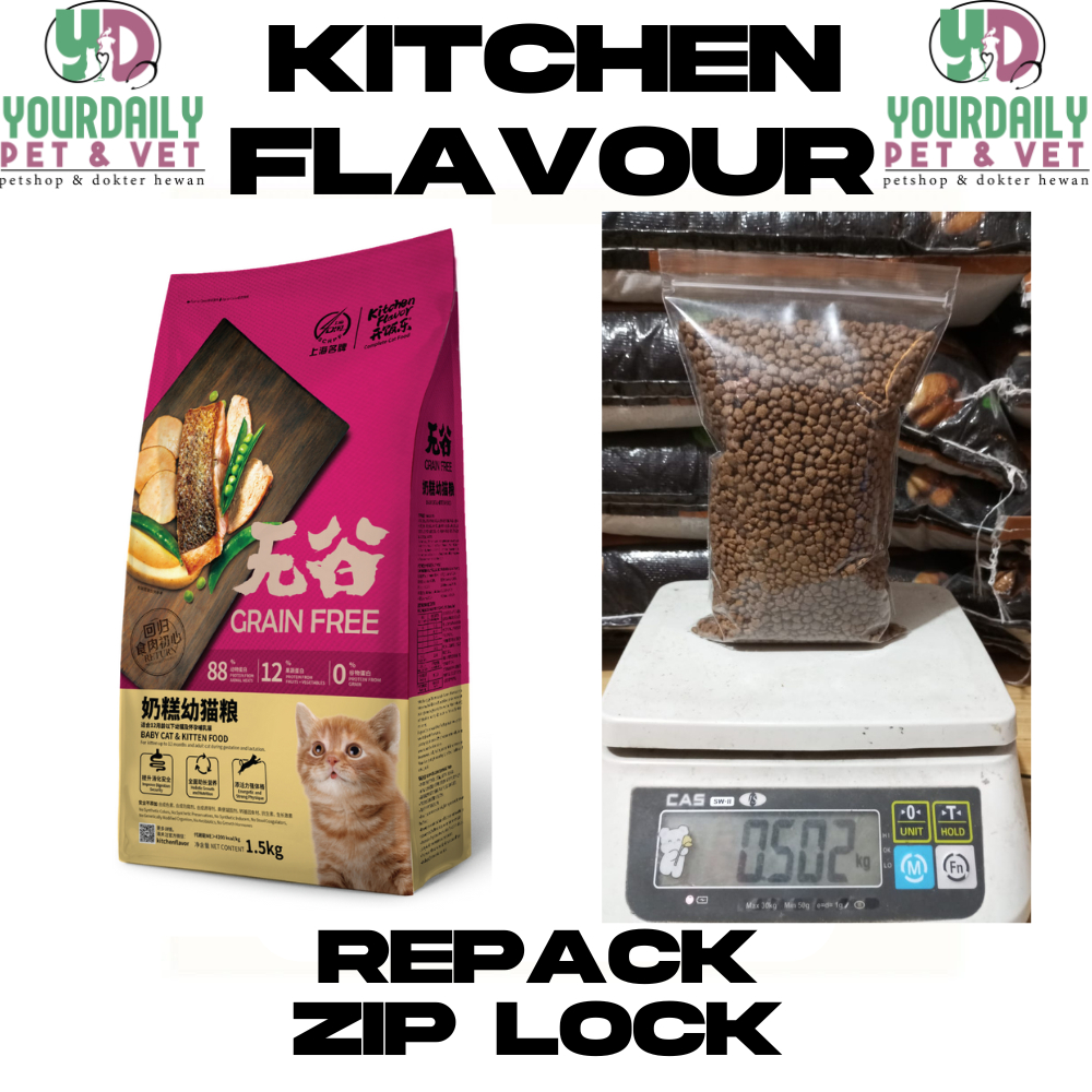KITCHEN FLAVOUR GRAINFREE KITTEN / BEAUTY / ADULT REPACK MAKANAN KUCING