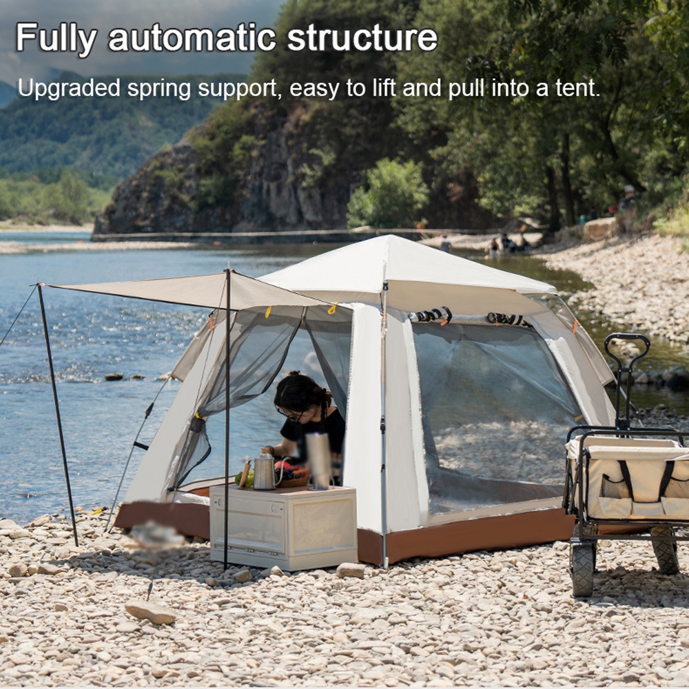✨Penawaran Waktu Terbatas✨ Tenda Camping 4 Orang Otomatis Double Layar, Tenda Besar & Anti Air, Tend