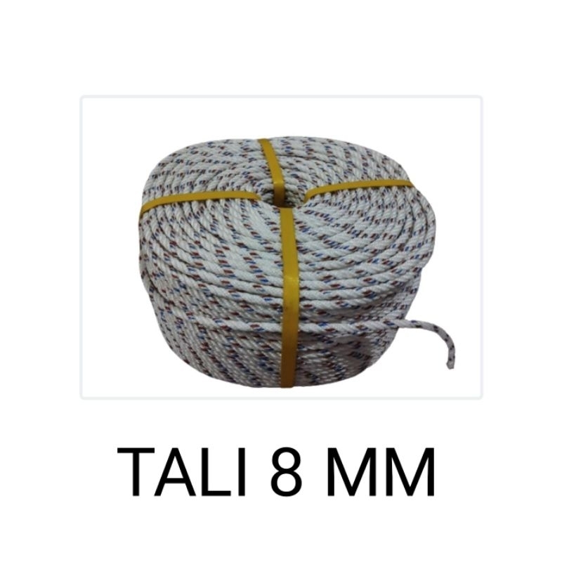 

(8mm)1 roll Tali nillon / Tali tambang putih ikat