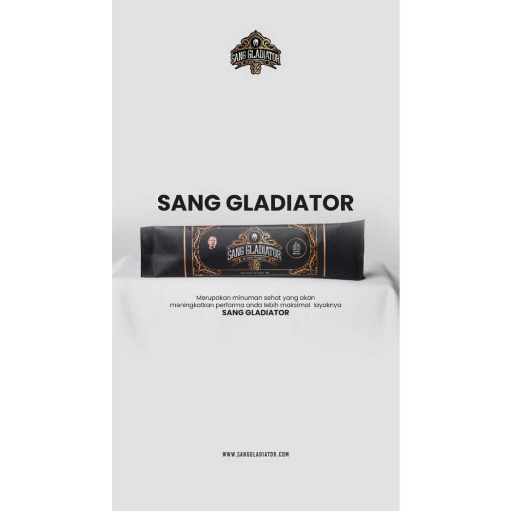 

Sang Gladiator by Vicky Prasetyo Kopi Pilihan Pria - Halal & BPOM - 1 Pack isi 6 Sachet