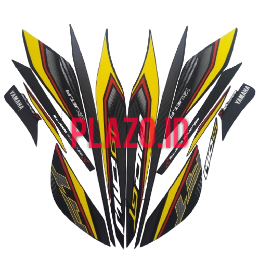 striping stiker mio gt 2013 full hitam-kuning