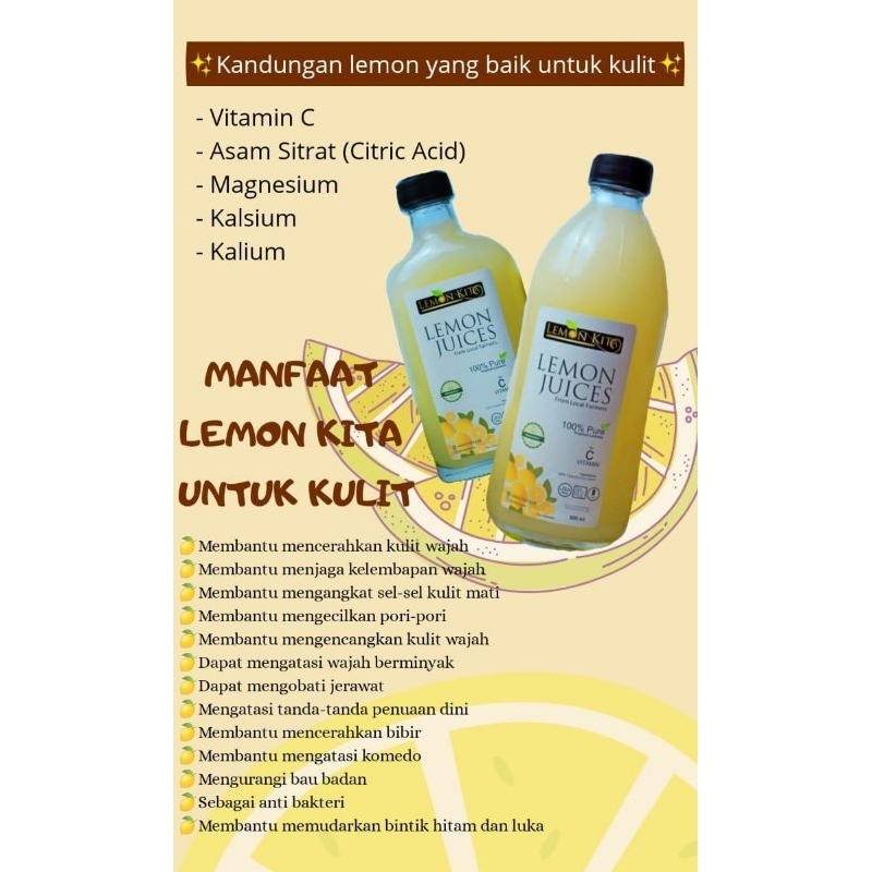 

Minuman Lemon Kita Solusi Duet dan Cocok untuk Kulit