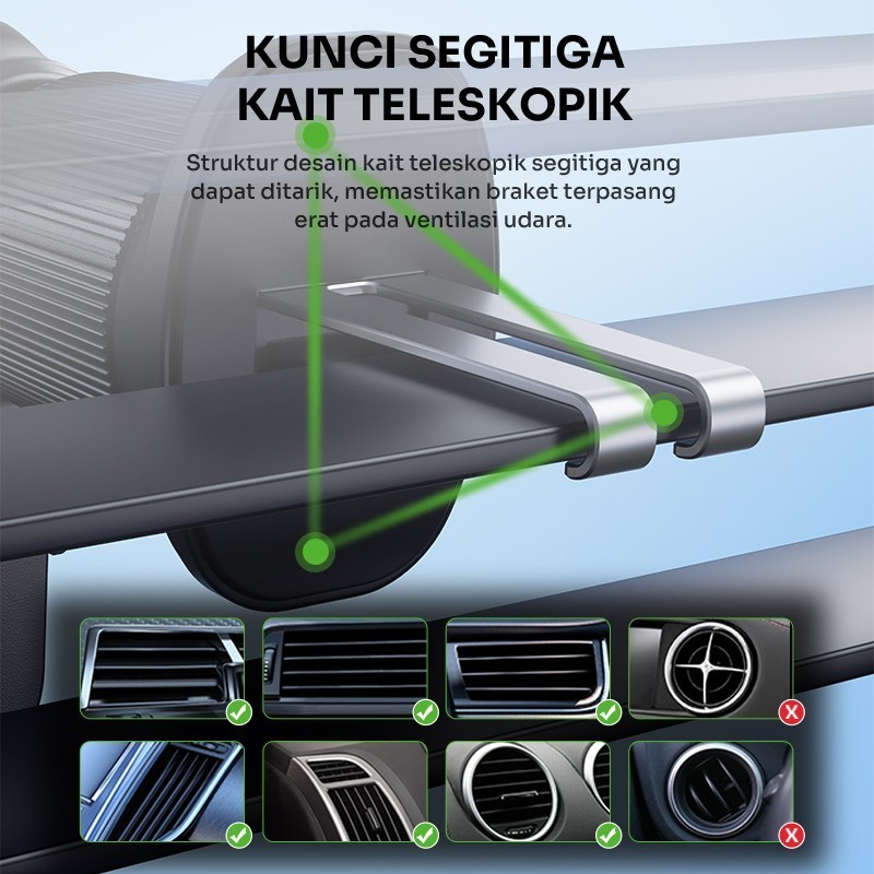 Holder Mobil Magsafe Ventilasi AC Car Holder Magnet Rotatable CH24