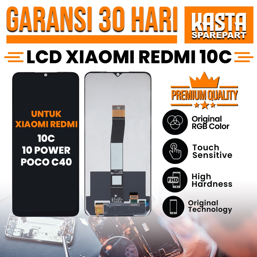【LCD ORIGINAL】LCD XIAOMI REDMI 10C / REDMI 10 POWER / POCO C40 LCD TS TOUCHSCREEN KUALITAS ORI 100%