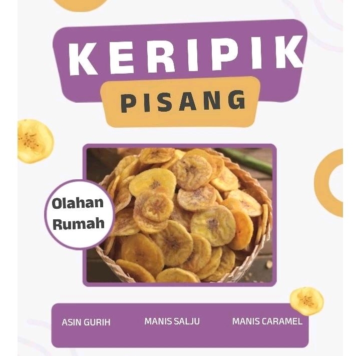 

Keripik Pisang ukuran 1 KG Ada 3 rasa, makanan awet, Cemilan sehat