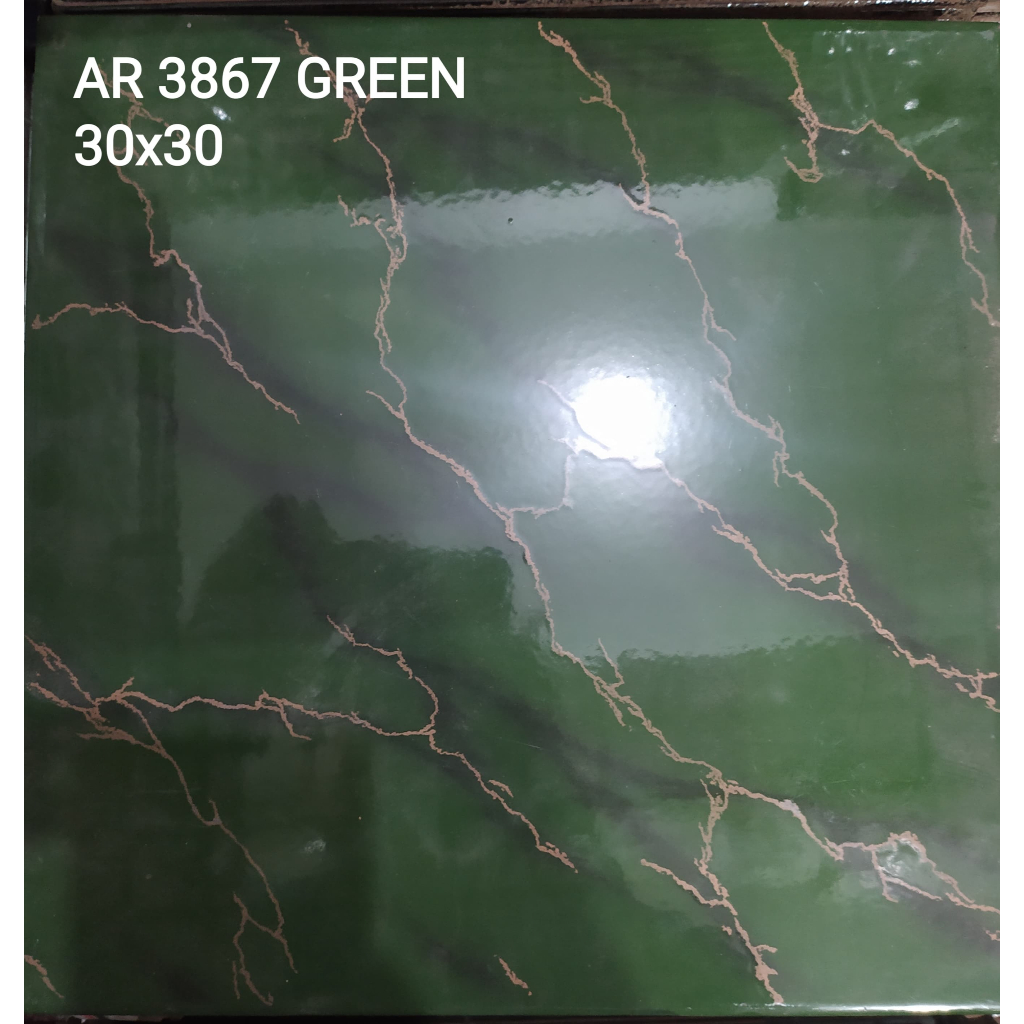 KERAMIK ARWANA AR3867 GREEN UK.30X30 GLOSSY LANTAI KERAMIK