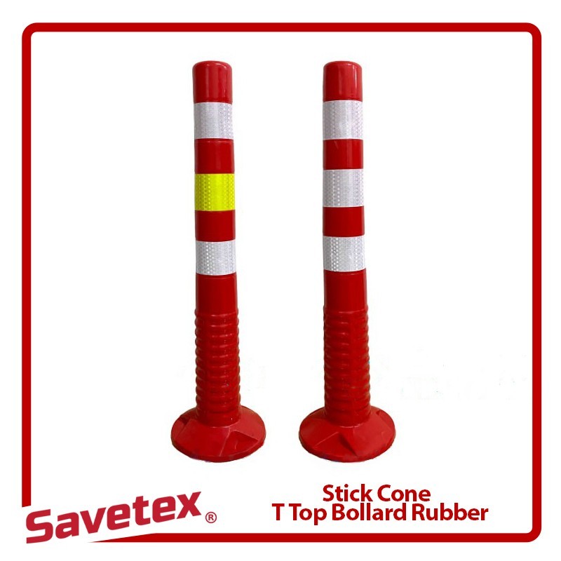 Stick Cone / T Top Bollard Rubber / Pembatas Jalan Karet