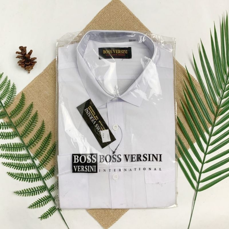 #K64 - Kemeja Putih Polos - Kemeja Pria Putih Polos Lengan Panjang Manset - Bahan Katun Premium Lemb