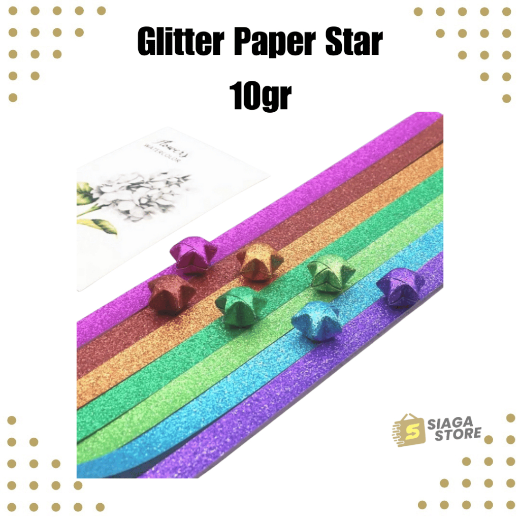 

Kertas Bintang Glitter Paper Star 10gr Origami Gliter Premium