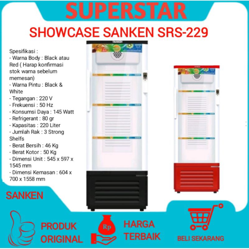 Showcase Sanken Srs-299 Pendingin Minuman Sanken SRS 299