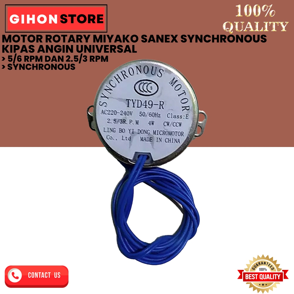 MOTOR ROTARY MIYAKO SANEX SYNCHRONOUS KIPAS ANGIN UNIVERSAL