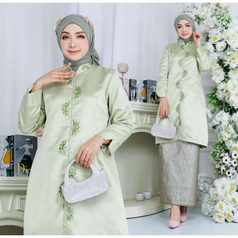 TERBARU ATASAN KEBAYA KURUNG BRIDAL SILK || KEBAYA MALAYSIA MOTIF PAYET BORDIR || KEBAYA PESTA