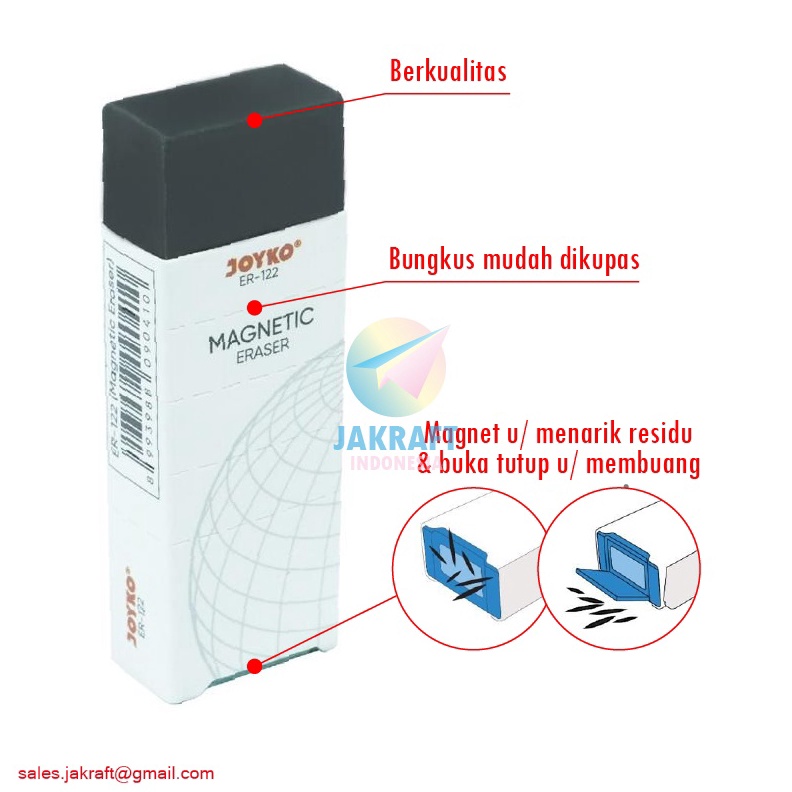 

TERMURAH 1 Pcs Penghapus Magnetik JOYKO ER122 Black Magnetic Eraser Berkualitas