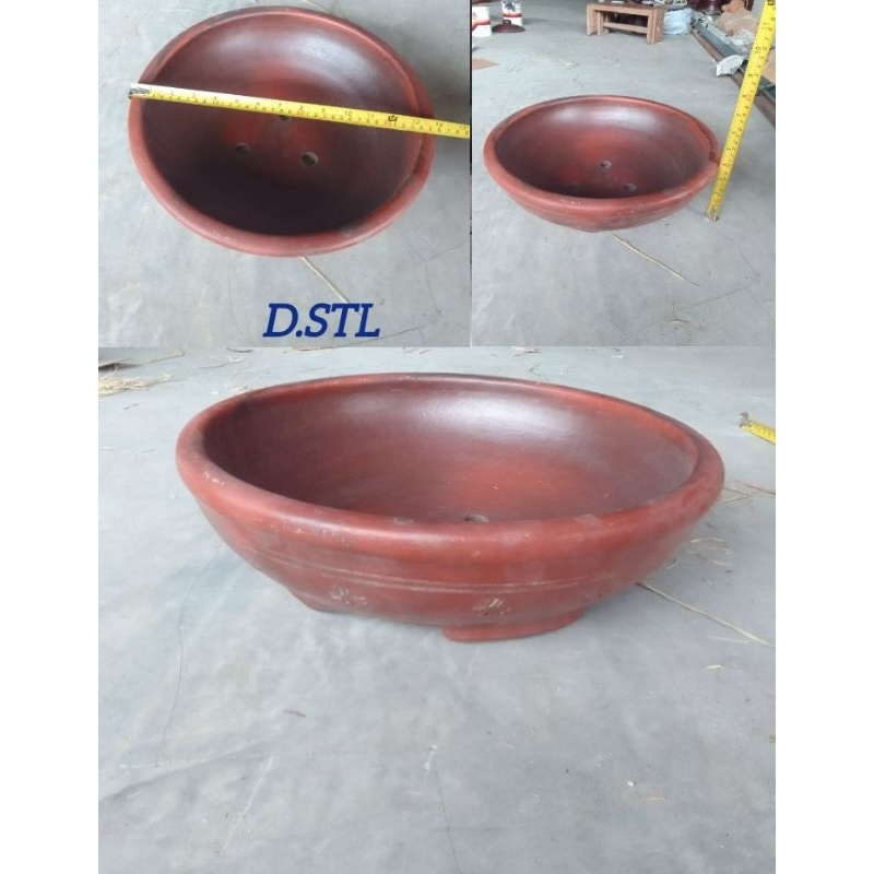 Pot Bonsai Gerabah D.35cm Tanah Liat