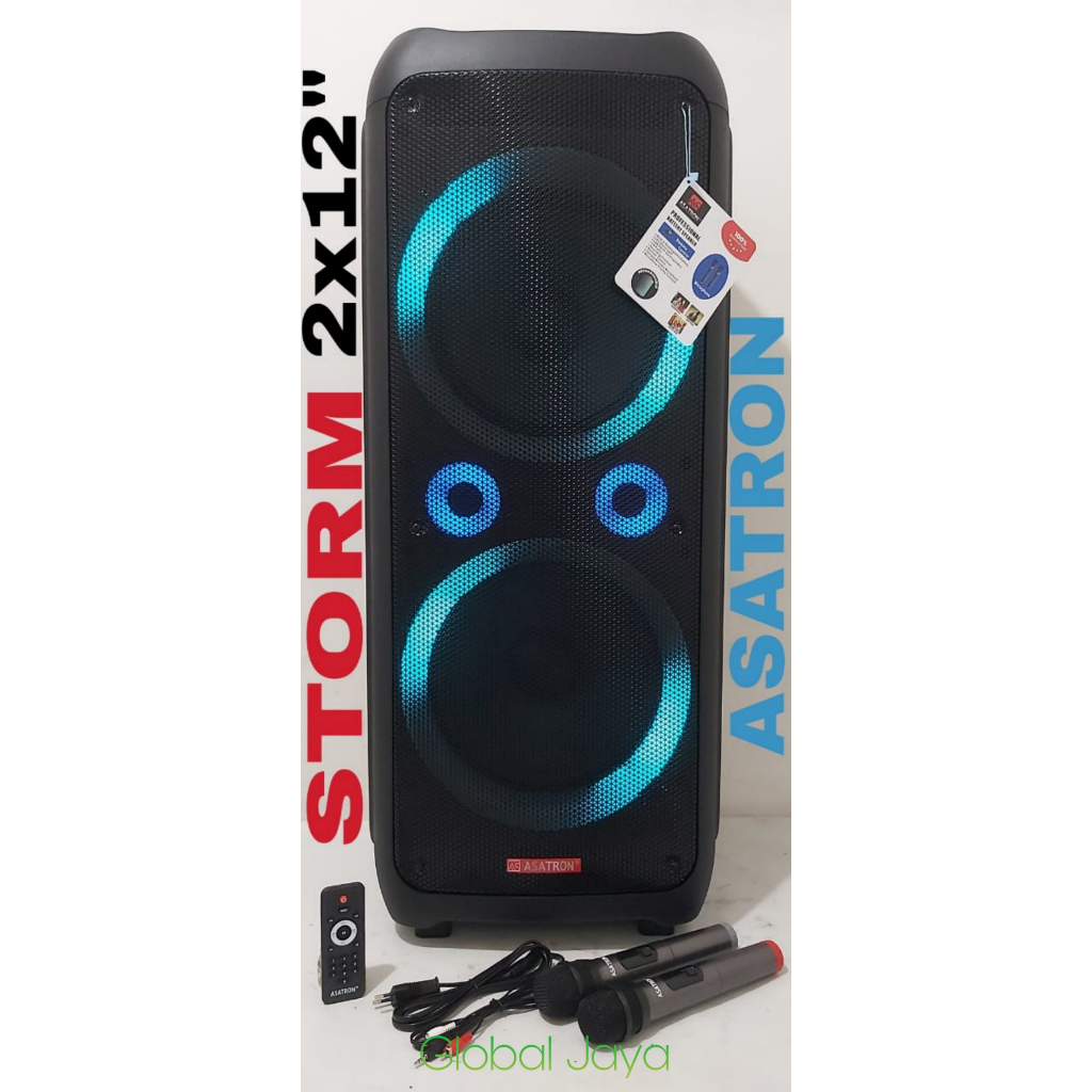 Speaker portable wireless asatron storm 2x12inch bluetooth original