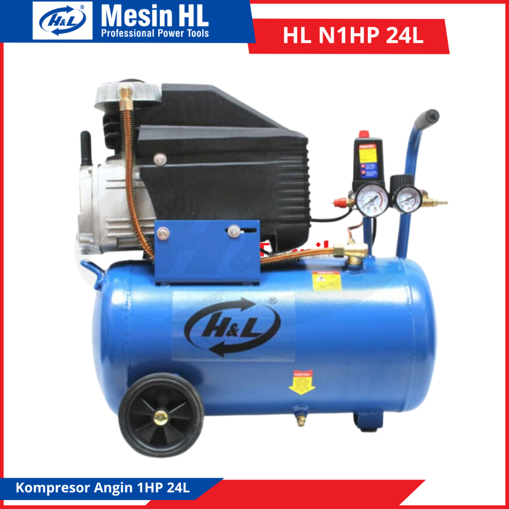 Mesin Kompresor Angin Compressor 1HP H&L HL N1HP 24L