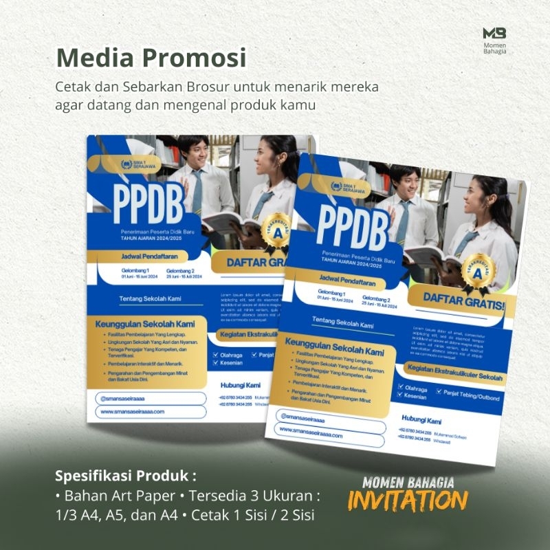 

Cetak Brosur Usaha/Sekolah Ukuran F4 & A4 Bisa Cetak Dibawah 1 Rim