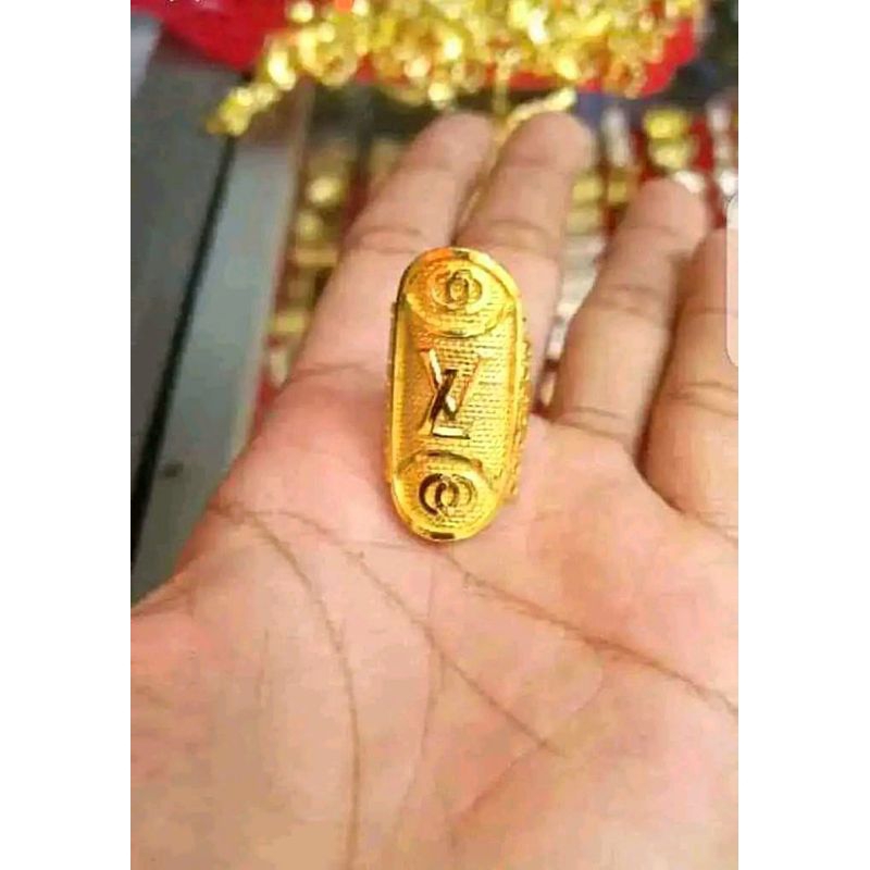 CINCIN MOTIF 1 SUKU LAPIS EMAS MURNI 24k