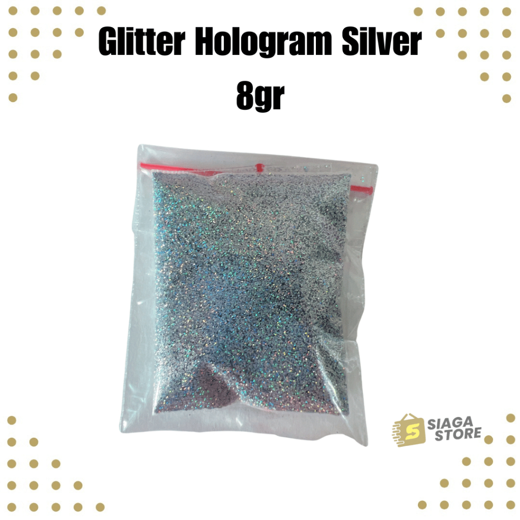 

Glitter Hologram Silver 8gr Powder Tabur Warna Warni