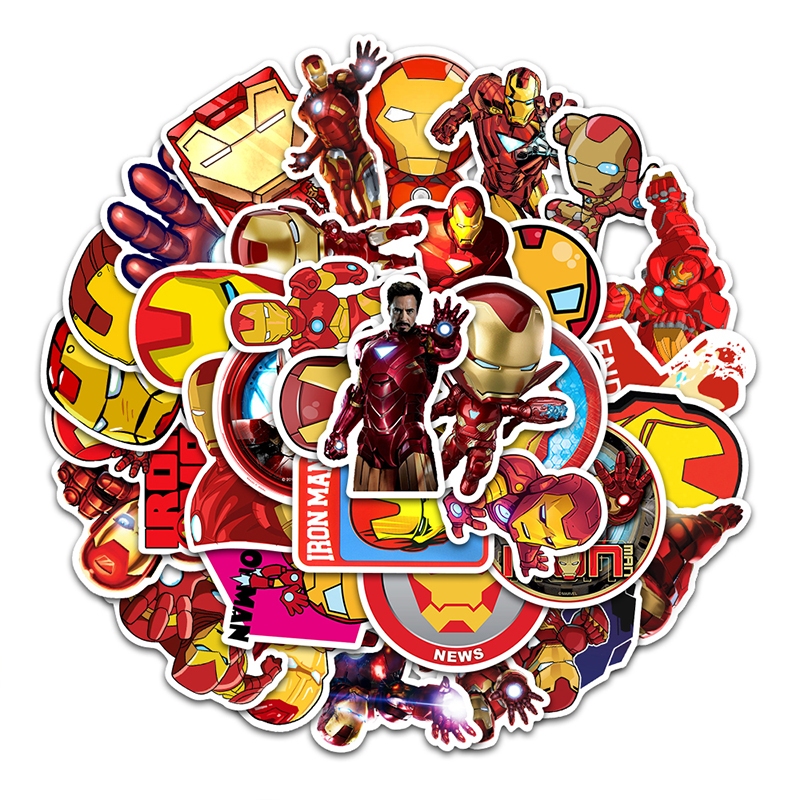 

35 PCS gaya Manusia besi film Marvel Robert Downey Jr.stiker untuk Buku Tempel/Buku Harian/HP/Dekorasi Laptop/Sticker Helm Tahan Air Vinil/Stiker Tablet Ponsel stiker tahan air berperekat