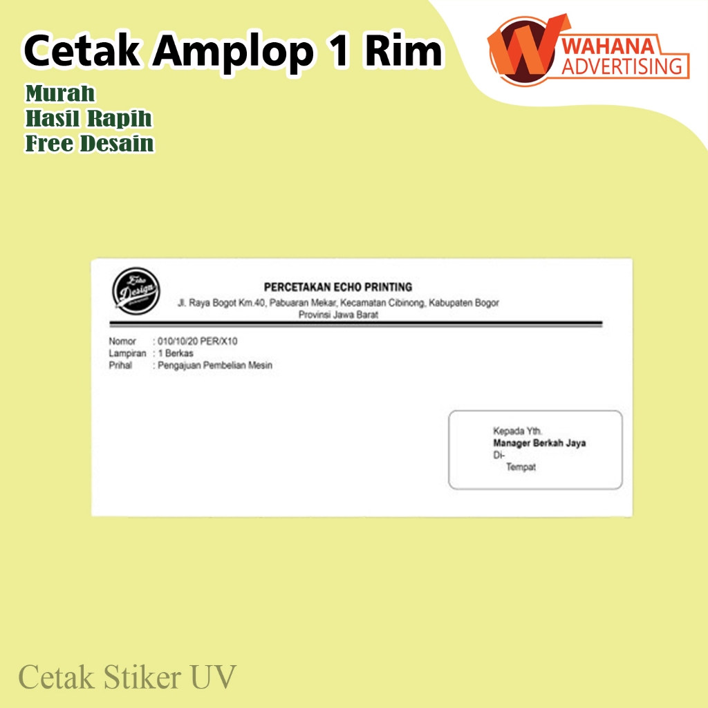 

Cetak Custom Amplop Surat