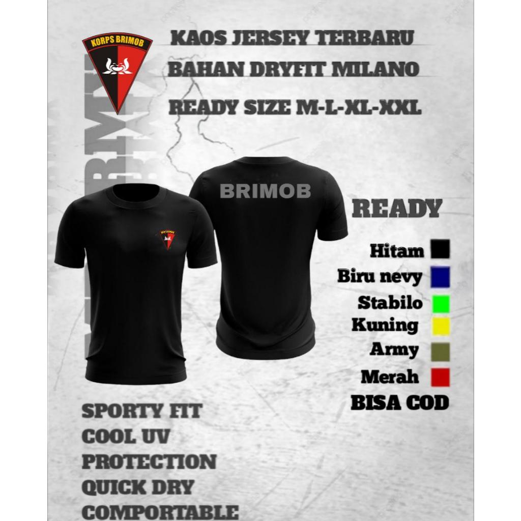 KAOS OLAHRAGA BRIMOB /KAOS JERSEY BRIMOB /BAHAN DRYFIT MILANO