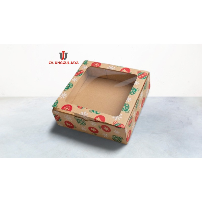 

Kardus Mika Kotak Pudding Kue Isi 10 Pcs Cake Box Puding Packaging Hampers kotak kue 25x25x10cm NATAL