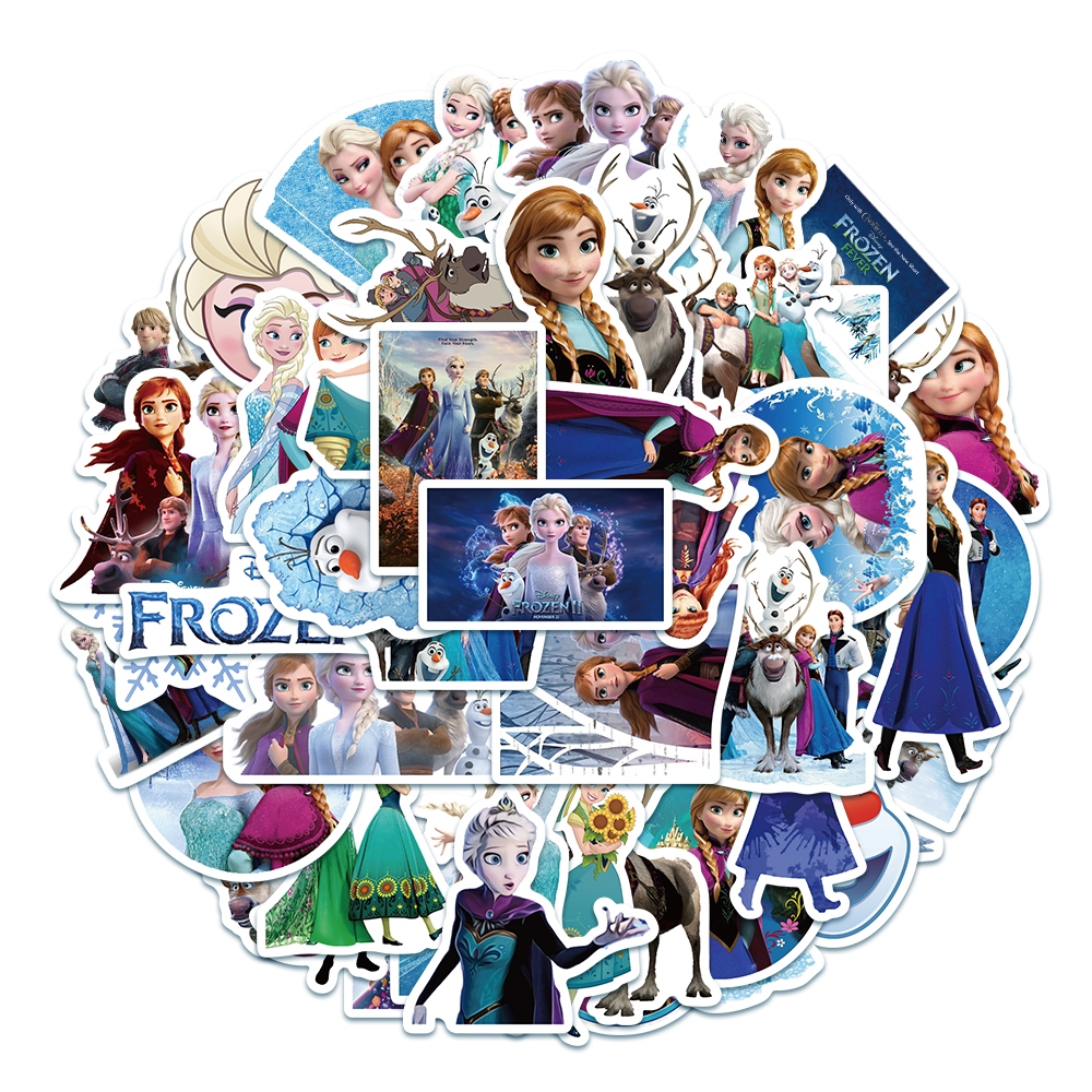 

50 PCS gaya Film animasi Disney Beku lucu stiker untuk Buku Tempel/Buku Harian/HP/Dekorasi Laptop/Sticker Helm Tahan Air Vinil/Stiker Tablet Ponsel stiker tahan air berperekat