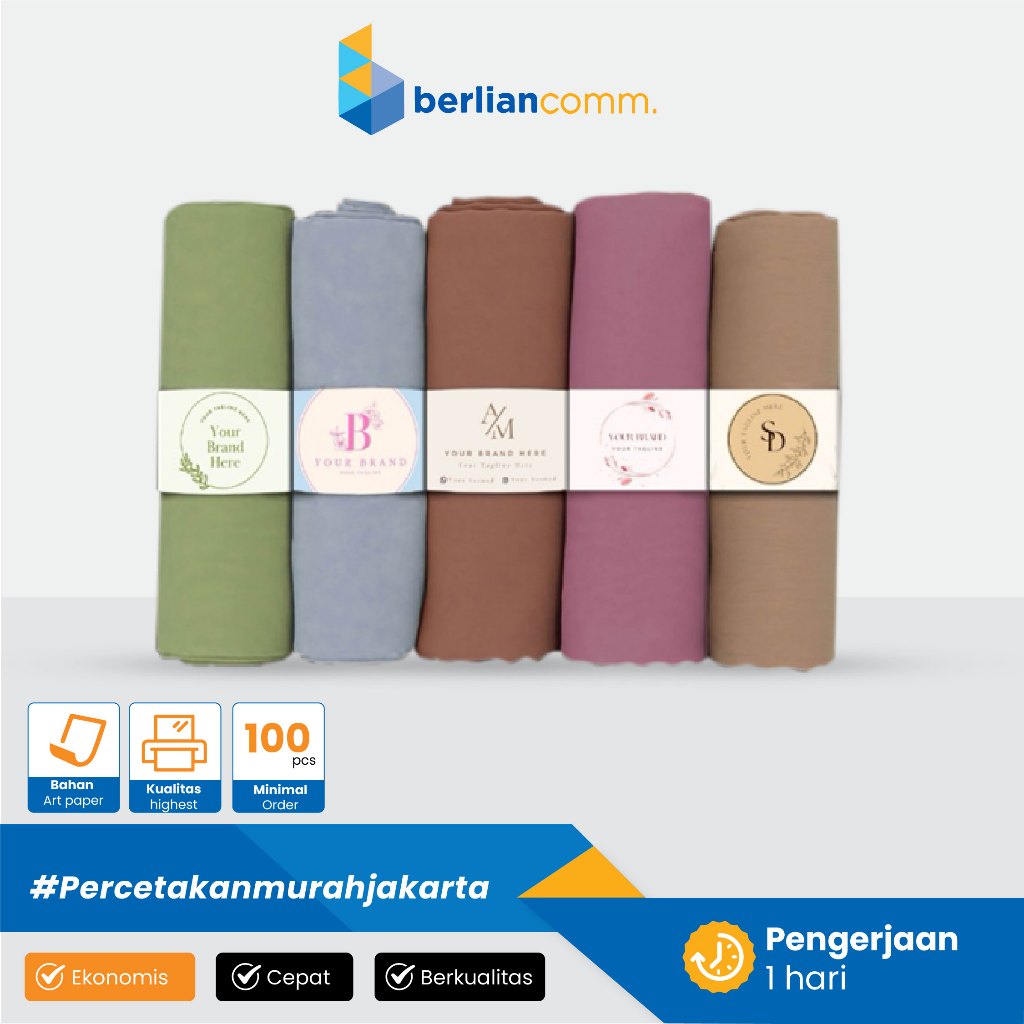 

Cetak Roll Hijab / Roll label / Roll jilbab custom murah