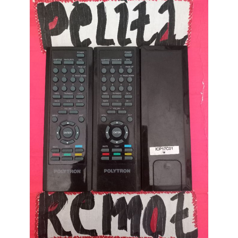 REMOTE STB DVB2 ICP/C01 POLYTRON TV ORIGINAL  TERLENGKAP