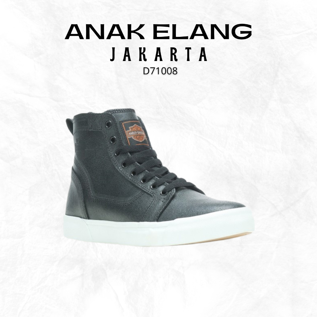 Sepatu Harley-Davidson Delmont Unisex Black Fashion Sneakers D71008