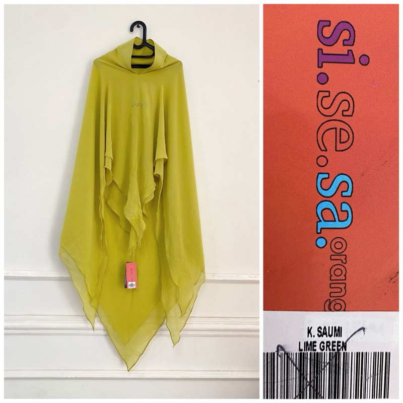 sisesa Khimar saumi lime green