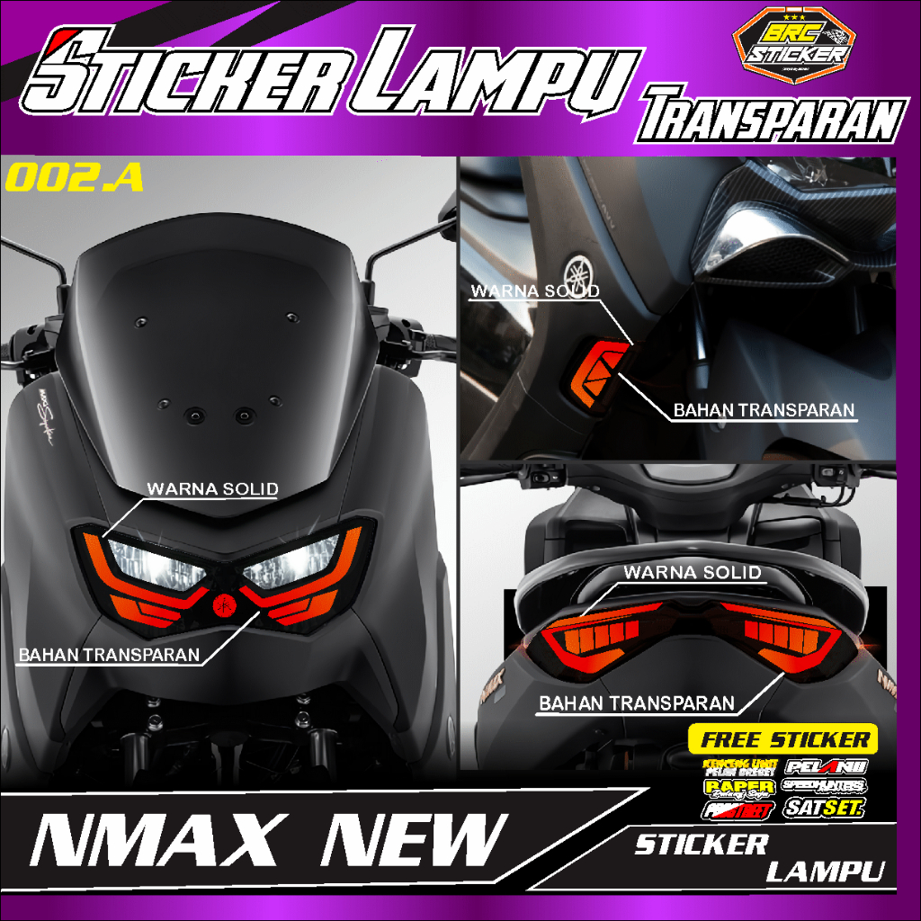 STICKER LAMPU ALIS NMAX NEW 2020-2023 VARIASI LAMPU ALIS BRC 002