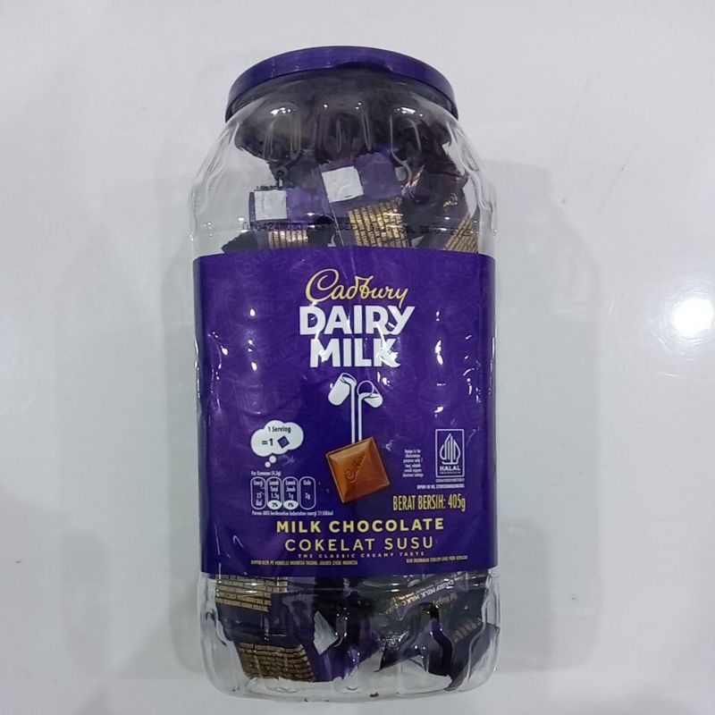 

Cadbury Dairy Milk Cokelat Susu 405 gram Toples