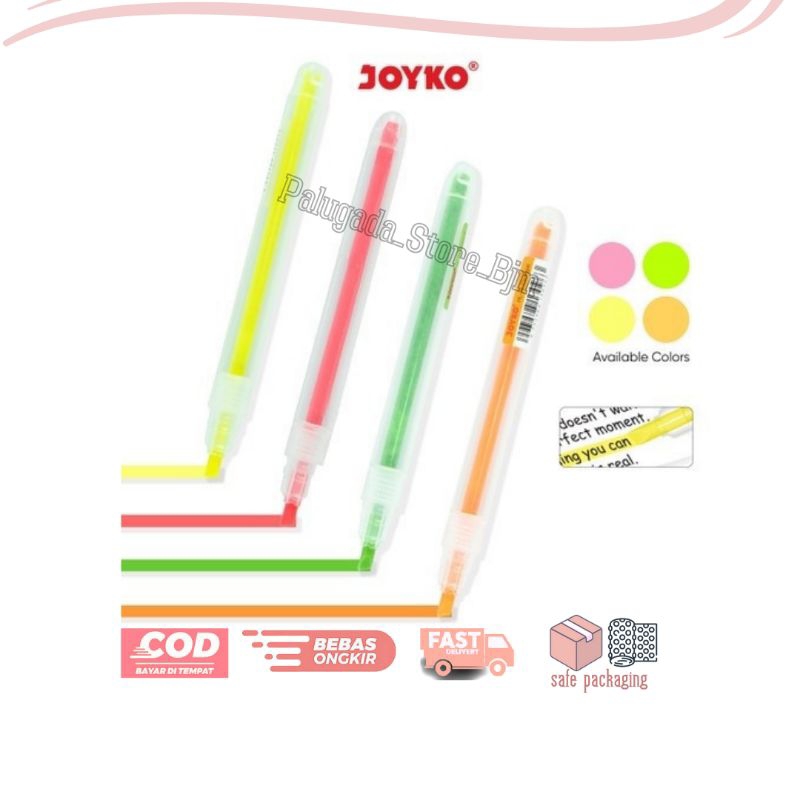 

(1 PCS) Highlighter Pen Joyko Stabilo Penanda Berwarna Textliner Joyko