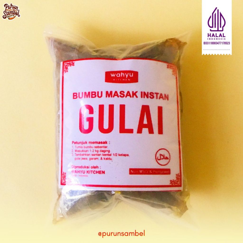 

Purun Sambel Bumbu Gule Gulai 65 gr Halal Homemade Tanpa MSG Tanpa Pengawet Bumbu Dapur Instan