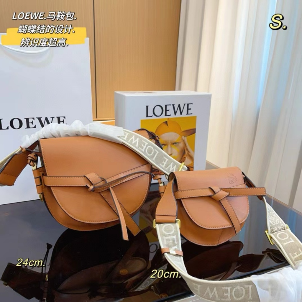 Original 2024 New Loewe Bag Saddle Bag Crossbody Bag Gate Bow Bag Shoulder Bag