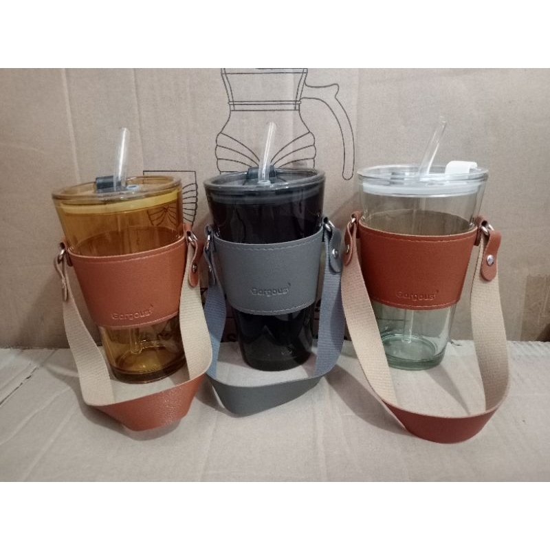 GELAS KACA SEDOTAN 450ML / GELAS KACA SEDOTAN VIRAL