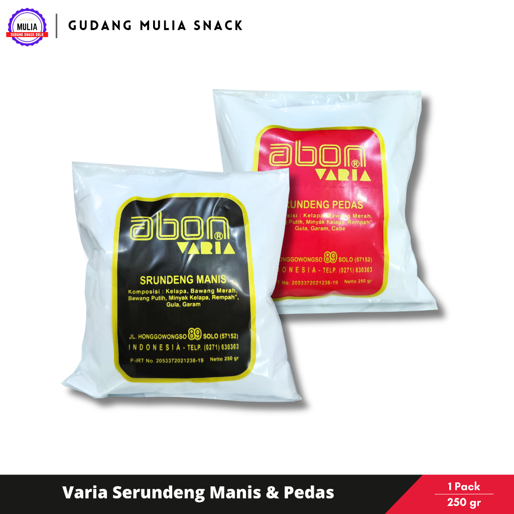 

Serundeng VARIA | Manis & Pedas Srundeng 250 Gram Oleh Oleh Khas Solo