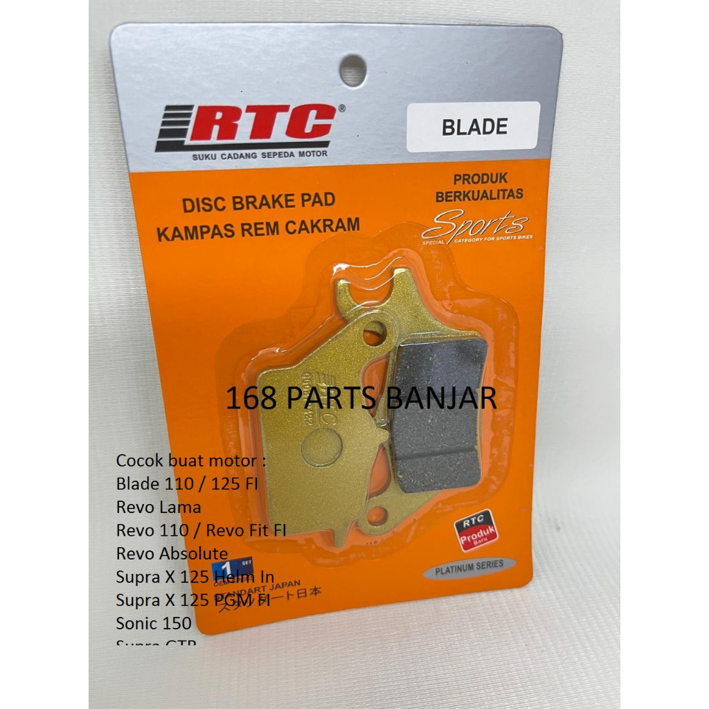 RTC Kampas Rem Cakram Depan Discpad Dispad Honda Blade Revo Lama Revo Fit Revo Absolute Supra X 125 