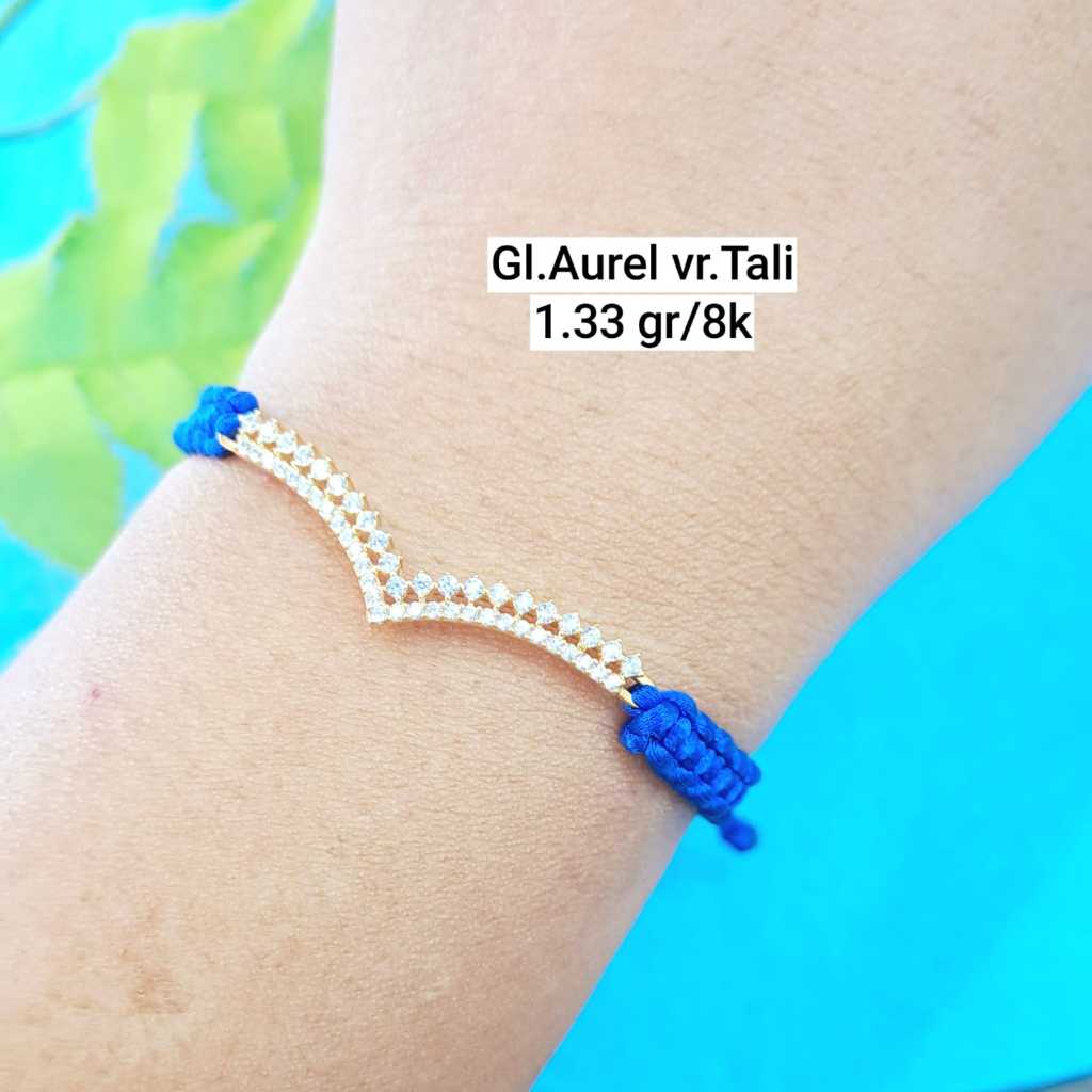 Gelang tali variasi charm aurel mata kadar 375 8k