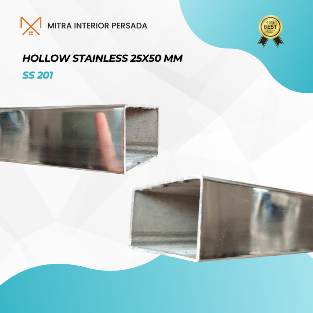 Kotak/Handle/Hollow Stainless 25x50mm SS 201 Tebal 1mm